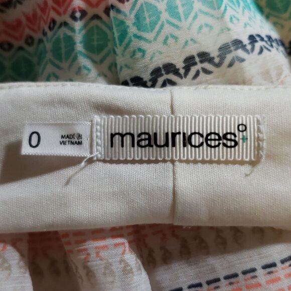 Maurices 0 White Chevron Lace & Striped Dress - Picture 9 of 11